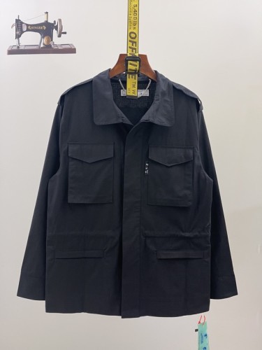 1:1 Quality Version White Gray Dissolve Gradient Trench Coat Jacket