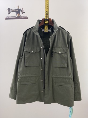 1:1 quality version Military Multi-Pocket Trench Coat Hoodie Jacket