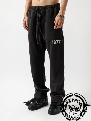 1:1 quality version 1977 flocking printed Straight cylinder pants