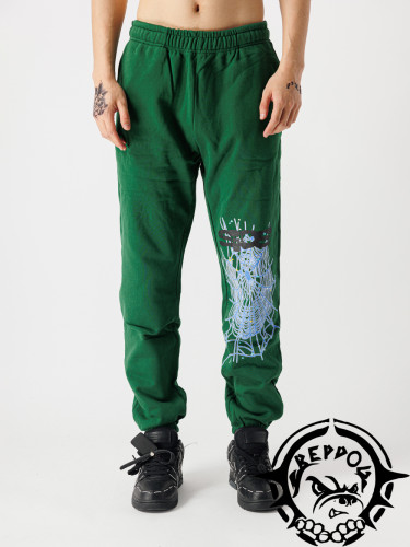 Spider Web White Star English Print Sweatpants