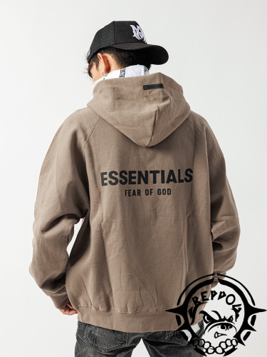 1:1 quality version Fear of God ESSENTIALS 21FW back logo hoodie 8 colors