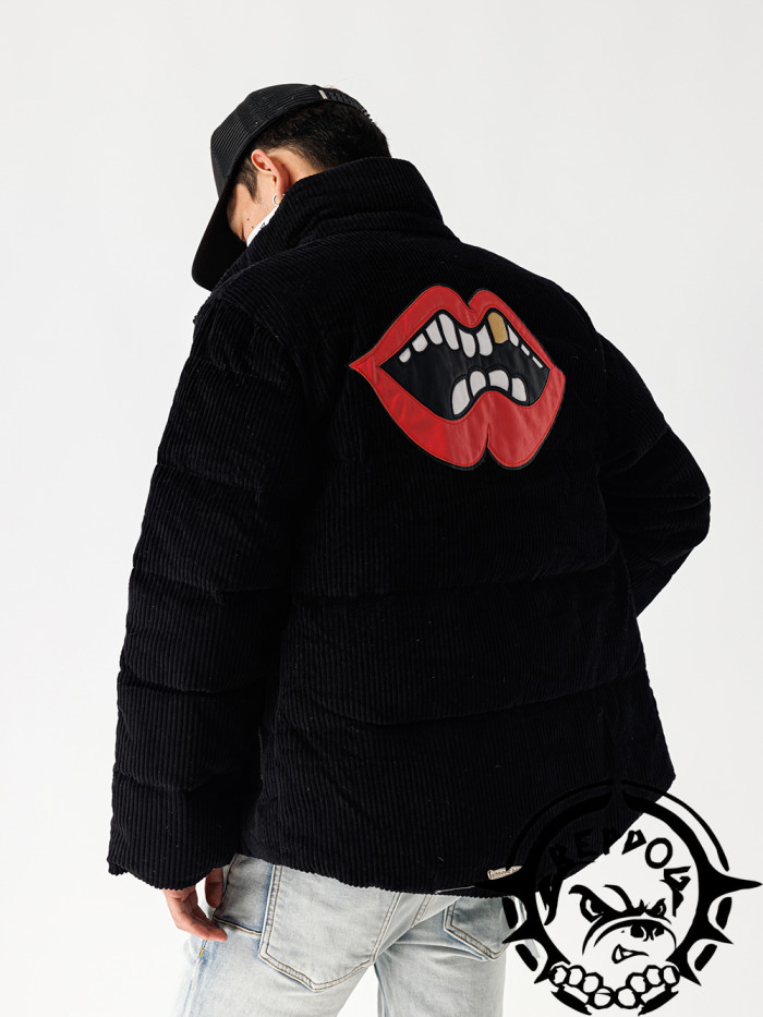 [Buy More Save More]1:1 quality version Red lip corduroy down jacket