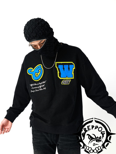 1:1 quality version Towel Embroidery Crew Neck Sweatshirt