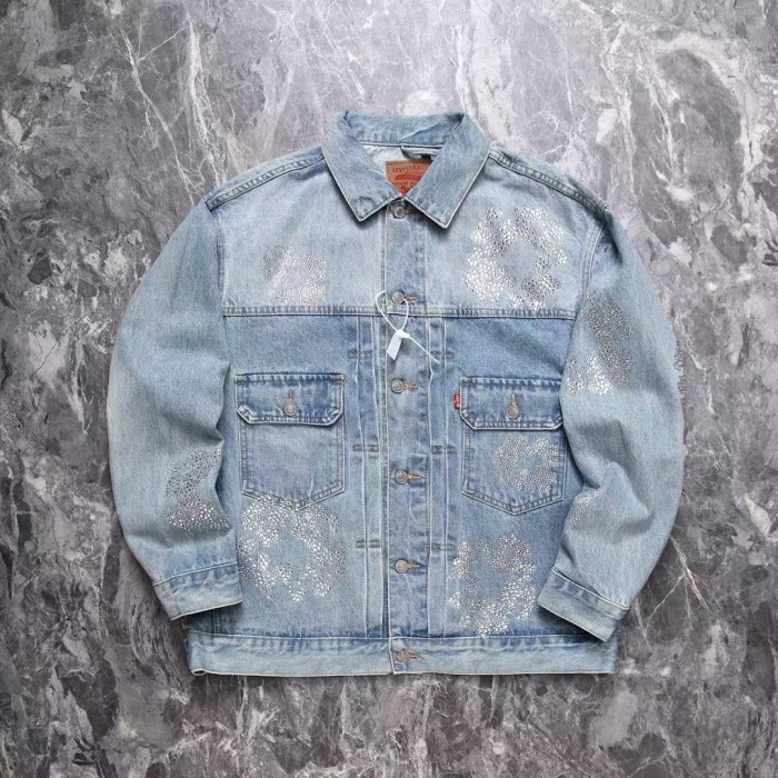 [buy more save more] 1:1 quality version artificial diamond cottonwood denim jacket