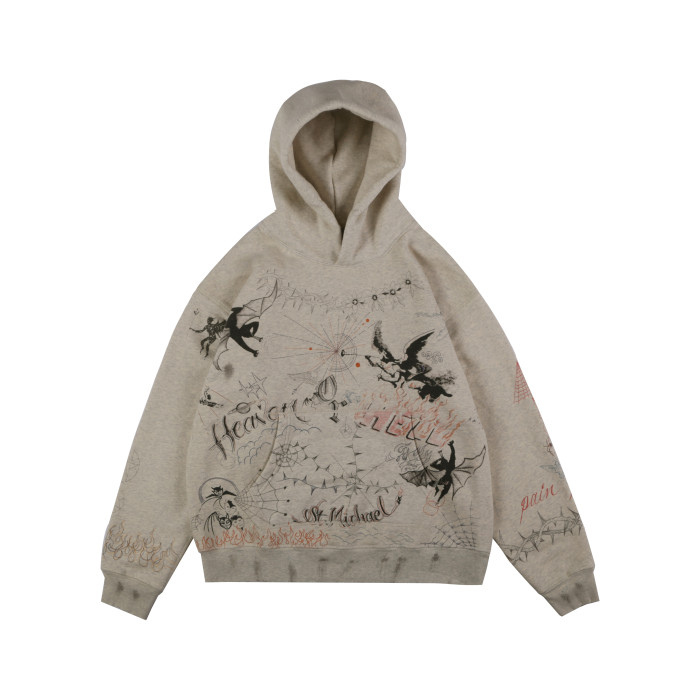 Devil's Spider Web Print  Sweatshirt Hoodie