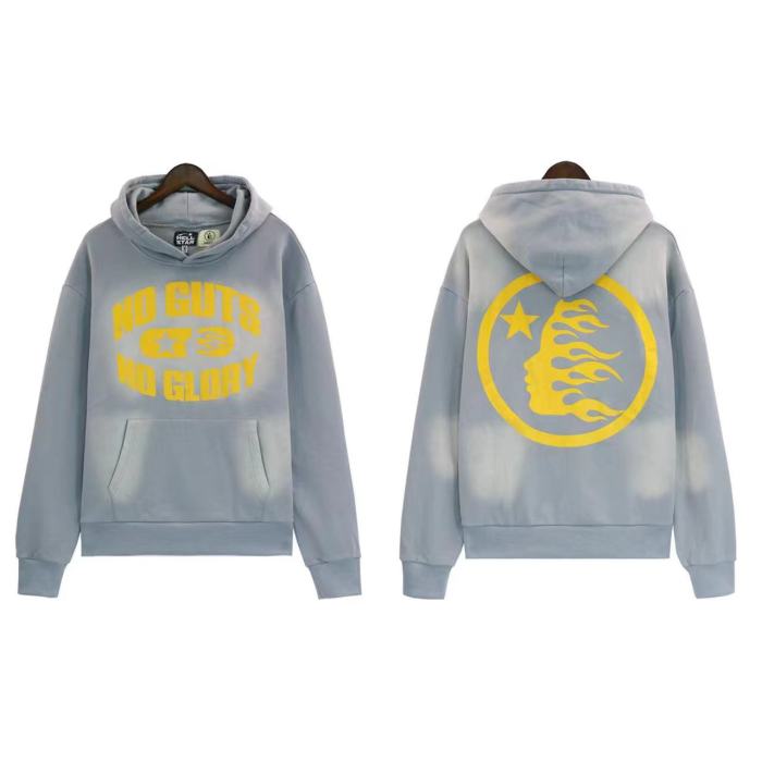 1:1 quality version Two-Tone Yellow Letter Print Hoodie