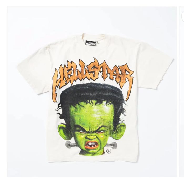 1:1 quality version Little Green Monster Yellow Printed tee