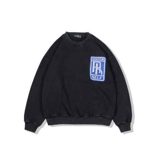 R-labeled crew neck padded on right side Sweatshirt