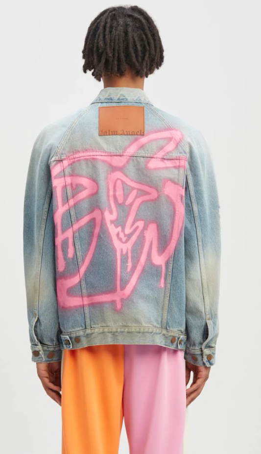 Aged Washed Logo Denim Jacket