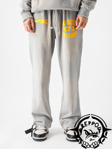 1:1 quality version Two-Tone Yellow Letter Printed Sweatpants