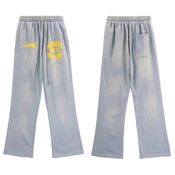 1:1 quality version Two-Tone Yellow Letter Printed Sweatpants
