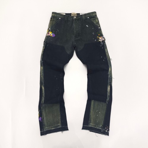 1:1 quality version Embroidered jeans with leg pockets