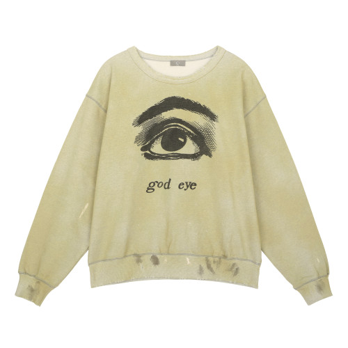 One Eye Print Crew Neck Sweatshirt
