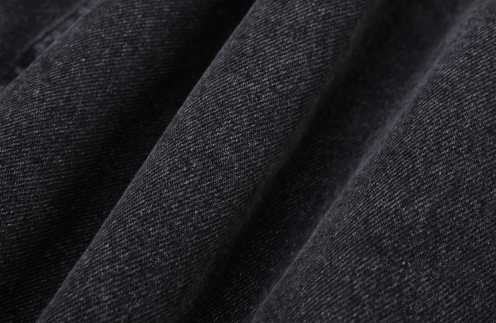 Solid Color Simple Line Hooded Denim Sweatshirt 2 colors