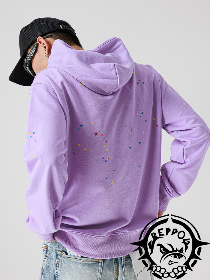 Taro Purple Rhinestone English Character Hoodie