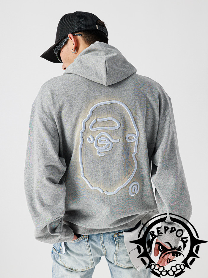 [Buy More Save More]White Embroidered Ape Head Logo Sweatshirt