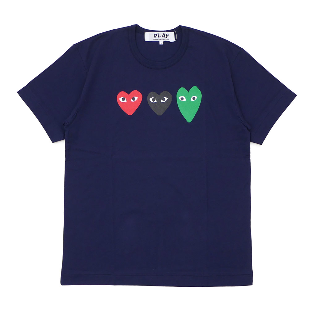 1:1 quality version treasure blue triple heart print t-shirt