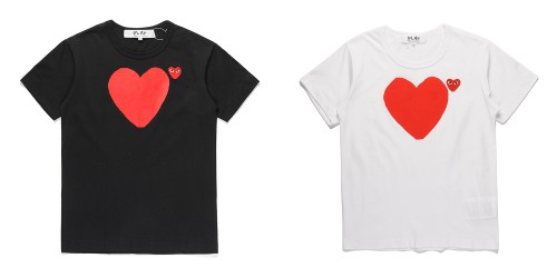 1:1 quality version big red heart embroidery tee 2 colors