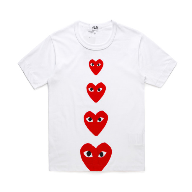 1:1 quality version  Four Continuous Red Hearts Tee 2 Colors