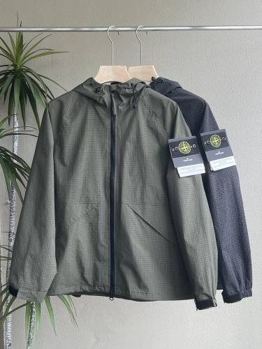 1:1 quality version Nylon plaid hooded hardshell jacket 2 colors