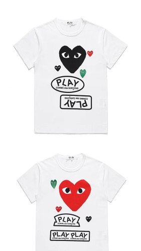 1:1 quality version  Two Color Heart Round Neck T-shirt
