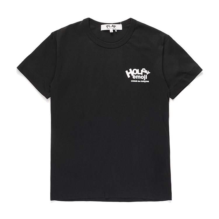 1:1 quality version black heart vertical row at back tee