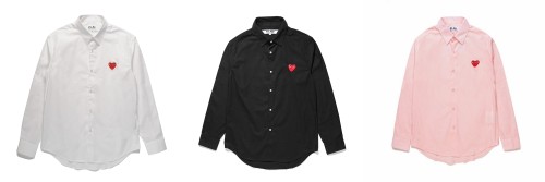 1:1 quality version Base color single red heart shirt 3 colors