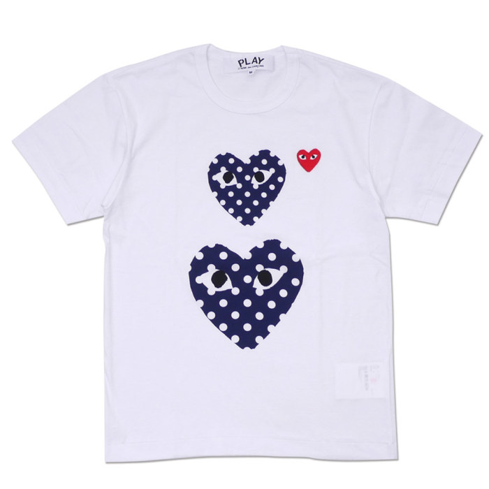 1:1 quality version Polka Dot Heart Embroidered T-shirt 4 Styles