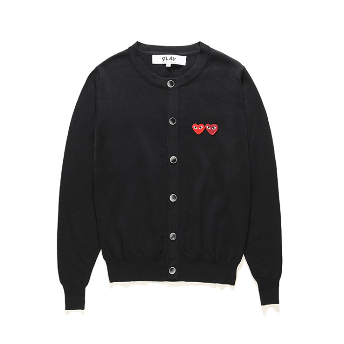 1:1 quality version Heterochromatic double heart sweater cardigan 4 colors for girls