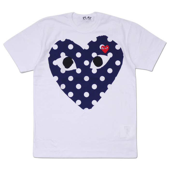 1:1 quality version Polka Dot Heart Embroidered T-shirt 4 Styles