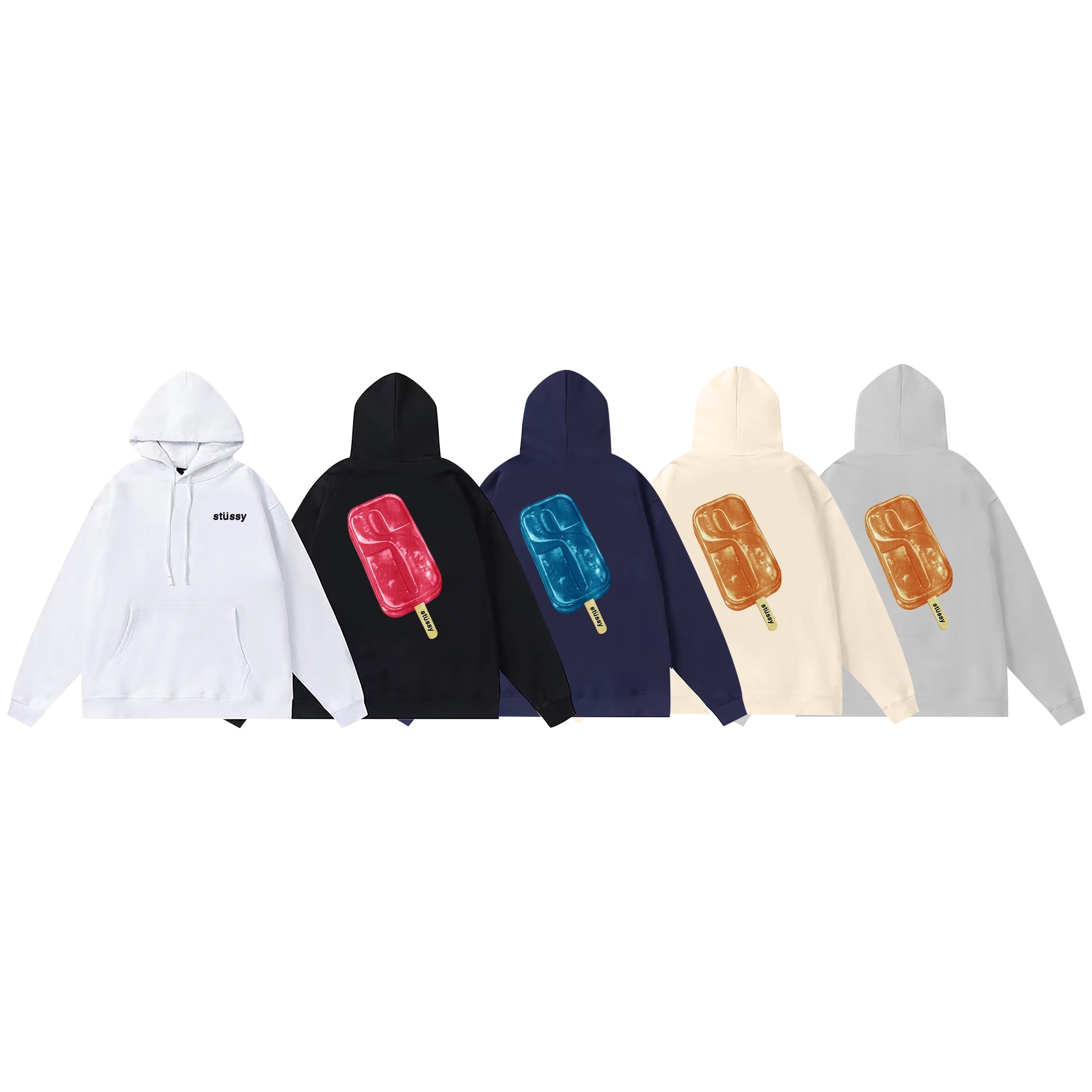 ice-cream print hooded sweatshirt 5 colors