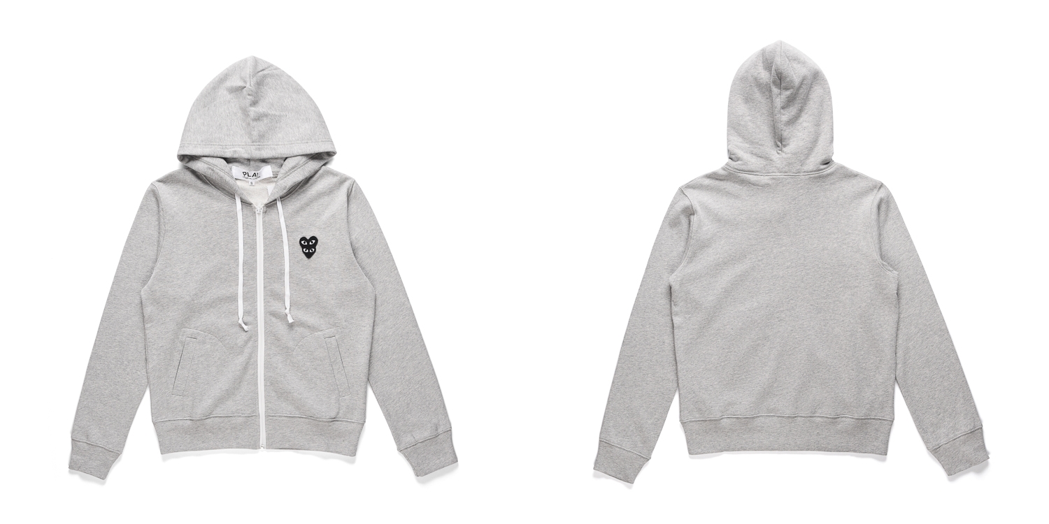 1:1 quality version double heart zipper printed hoodie 2 colors