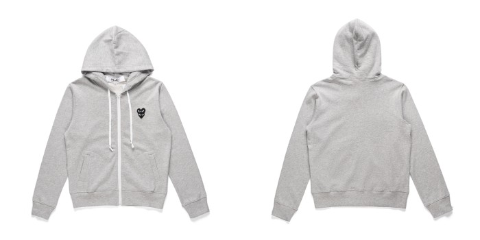 1:1 quality version Double heart zipper printed hoodie 2 colors
