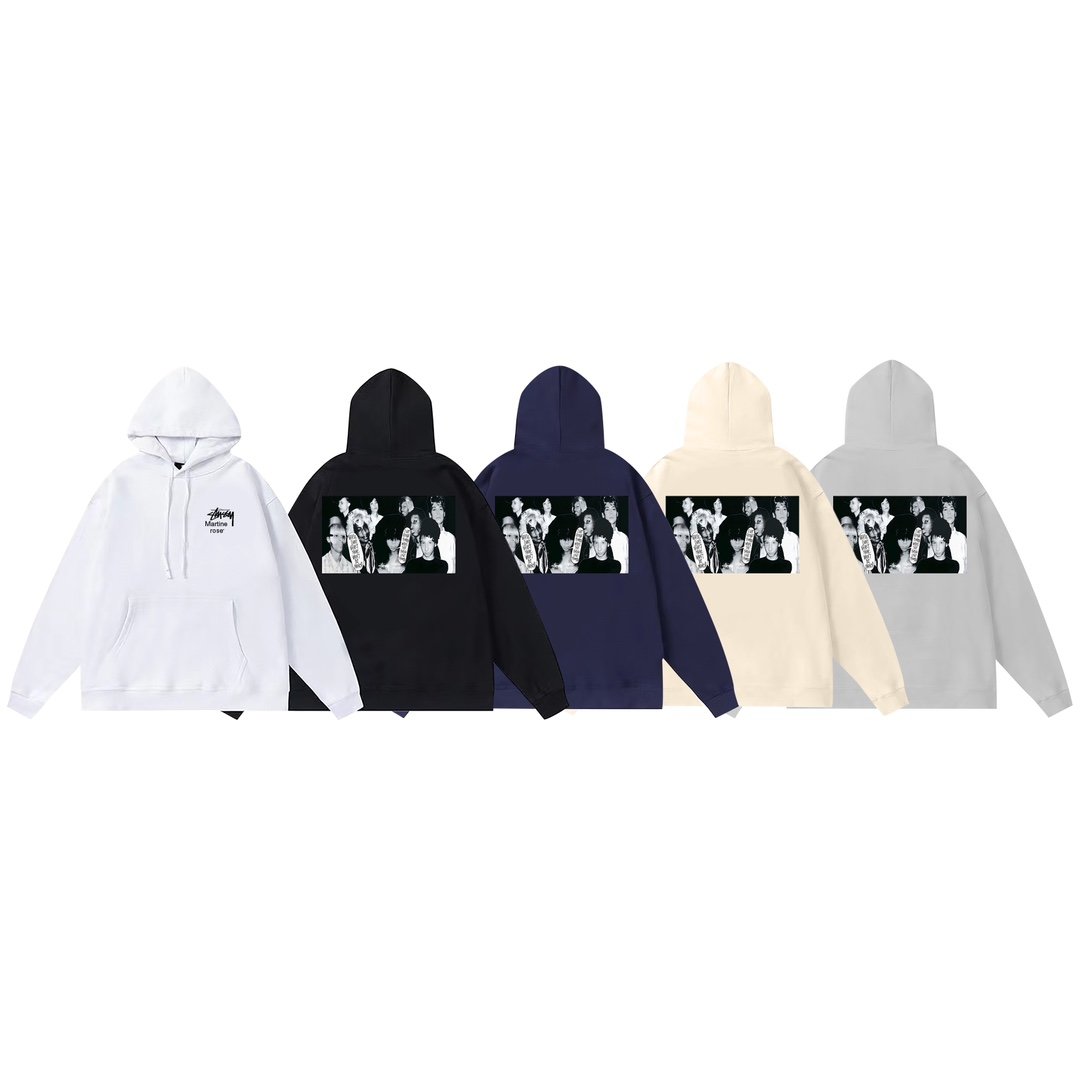 hooded sweatshirt with character print on back 5 colors