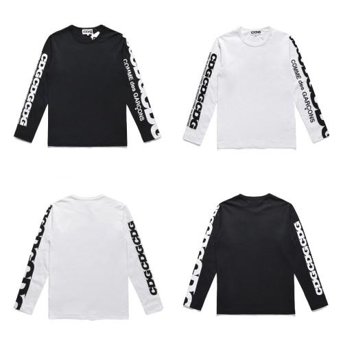 1:1 quality version Full Small Size Letter Print Long Sleeve Tee 2 Colors