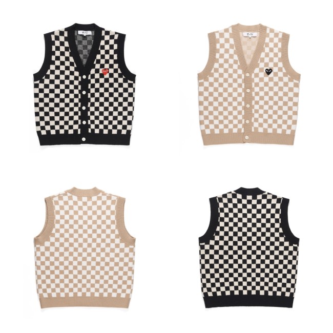 1:1 quality version Checkerboard Sweater Vest 2 Colors