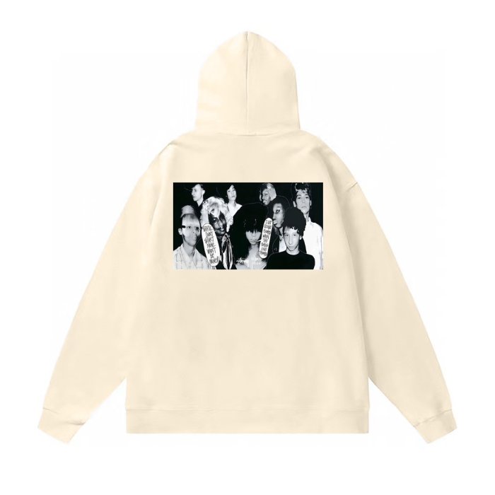 Hooded Sweatshirt with Character Print on Back 5 colors