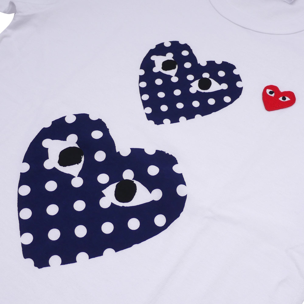 1:1 quality version polka dot heart embroidered t-shirt 4 styles