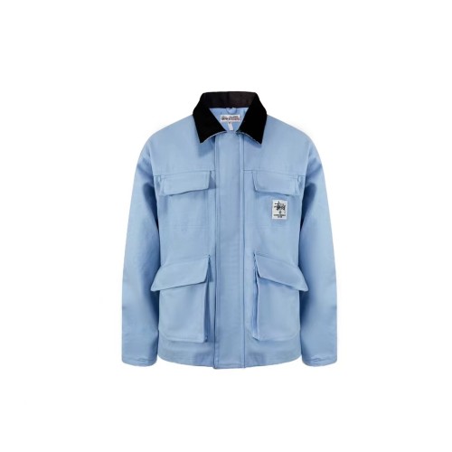 1:1 quality version Vintage heavy duty washed jacket sky blue