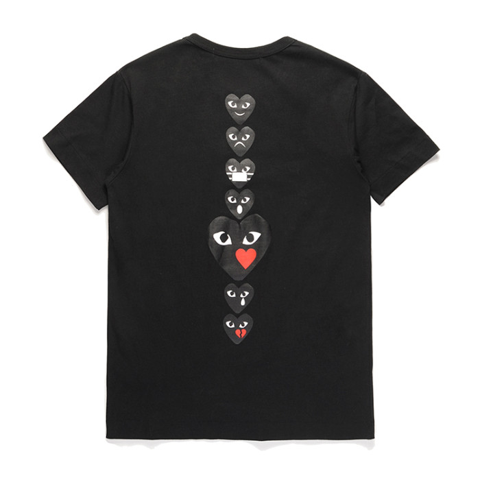 1:1 quality version Black Heart Vertical Row at Back Tee