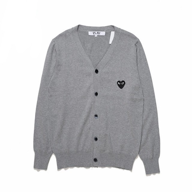 1:1 quality version Classic Black Heart Wool Cardigan Sweater 2 Colors