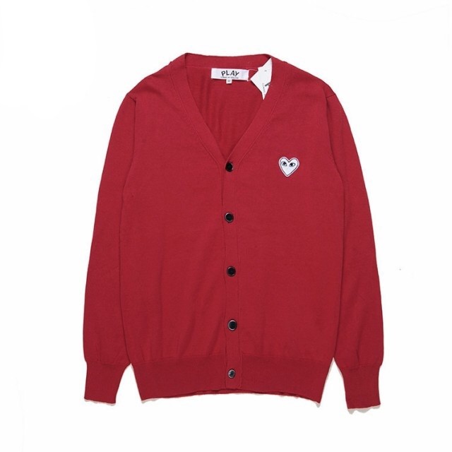 1:1 quality version Classic White Heart Wool Cardigan Sweater 4 Colors