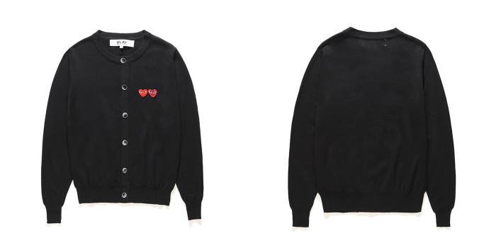 1:1 quality version Heterochromatic double heart sweater cardigan 4 colors for girls