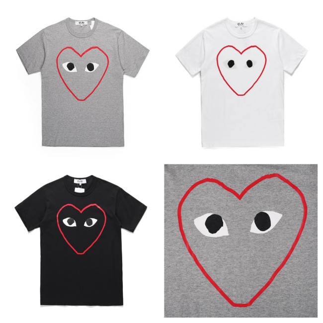 1:1 quality version Big Heart Eyes Casual Tee 3 Styles