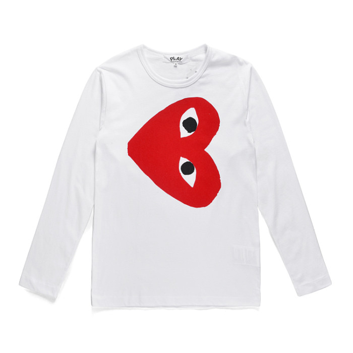 1:1 quality version Tilting head red heart smiley face printed long sleeve 3 colors