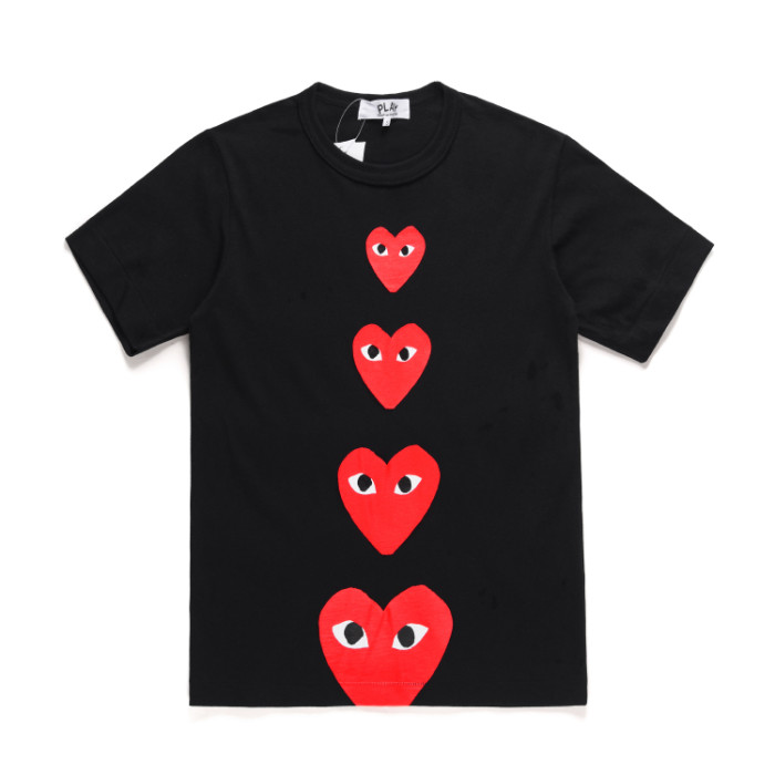 1:1 quality version  Four Continuous Red Hearts Tee 2 Colors