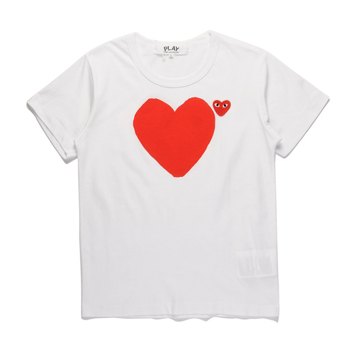 1:1 quality version big red heart embroidery tee 2 colors