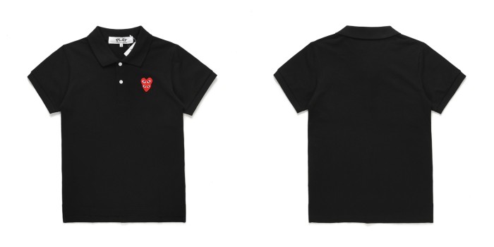 1:1 quality version Overlapping hearts embroidered polo shirt 3 colors