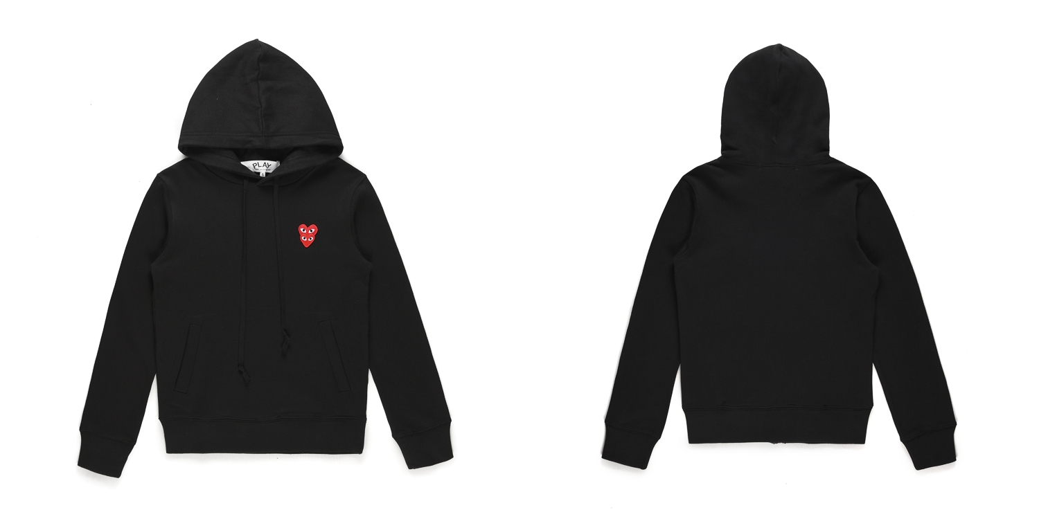 1:1 quality version double heart simple print hoodie 2 colors