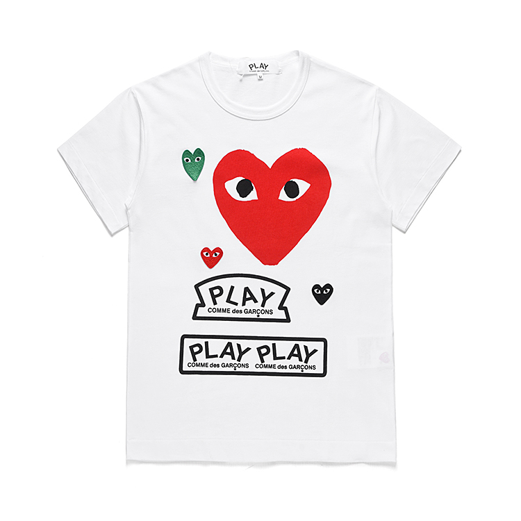 1:1 quality version two color heart round neck t-shirt